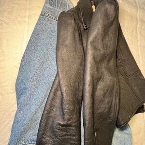 Michael Kors Black Leather Jacket + Jean Jacket (L)